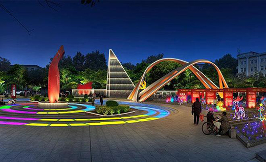 廣場亮化在城市夜景中起著舉足輕重的作用